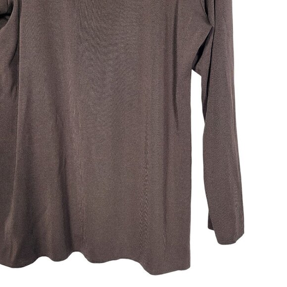 Exclusively Misook Women's Classic Knit Slinky Tunic Top Brown & Black Size XL - Picture 11 of 12